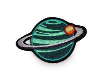 Aufbügler Planet Smaragdgrün, bestickt, zum Aufbügeln